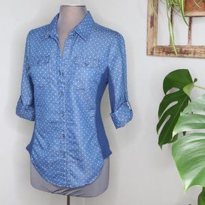 CI SONO Denim Colored WOMAN's Top FORM FITTED Size MEDIUM